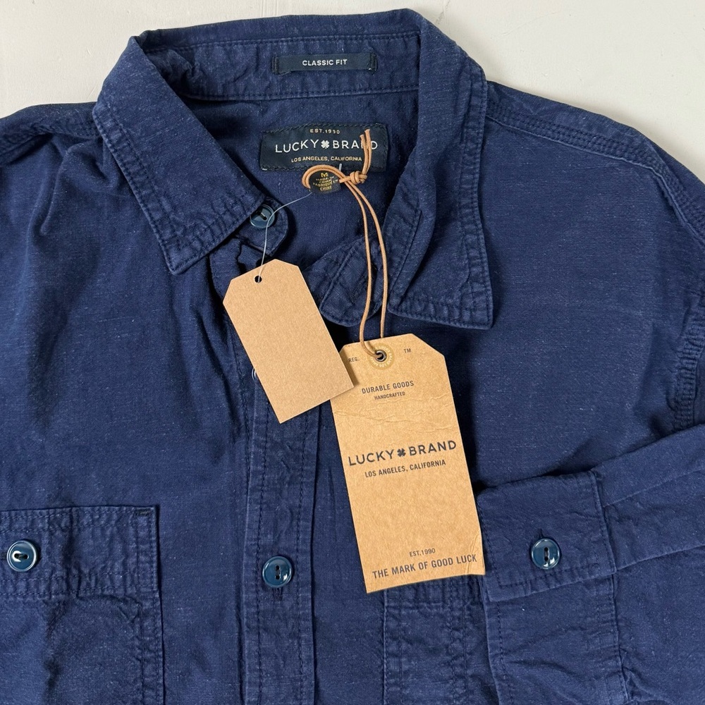 Lucky Brand Overdyed Workshirt Long Sleeve Button Up Shirt NWT Classic Fit New
